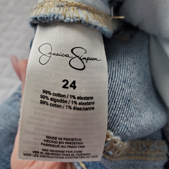 Jessica Simpson Infinate Slim Straight Distressed High-Waist Size 24 - Picture 4 of 12